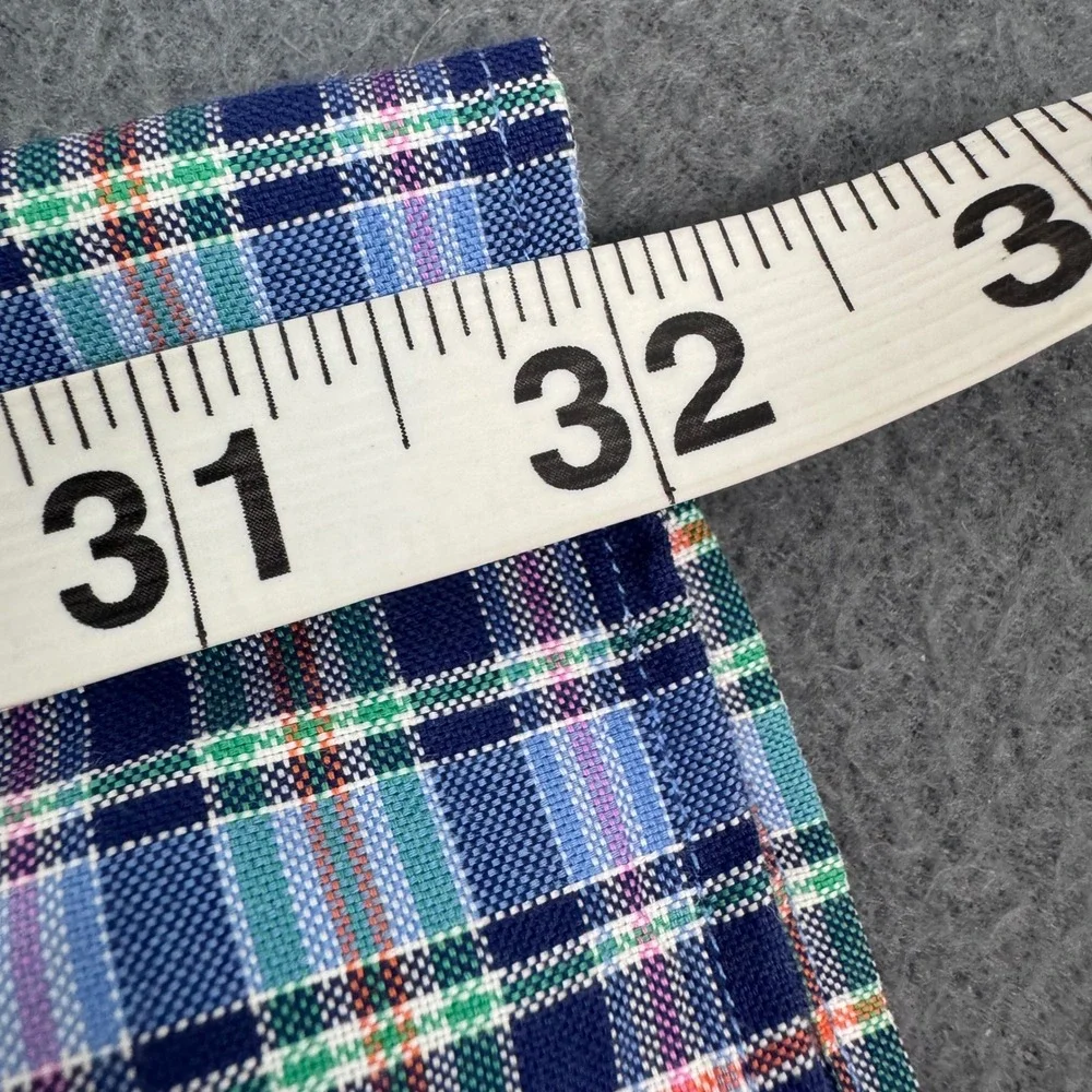 Polo Ralph Lauren Button Men Large Blue Multi Plaid Cotton Long Sleeve Shirt